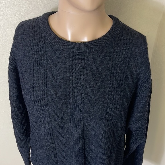 PJ PAUL JONES Mens Crewneck Sweater Casual Cable Knit Pullover Knitted sweater - Picture 6 of 8